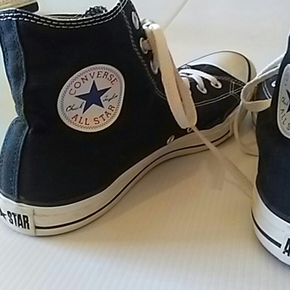 Converse High Tops Black Size 10 Men's - Picture 4 of 6